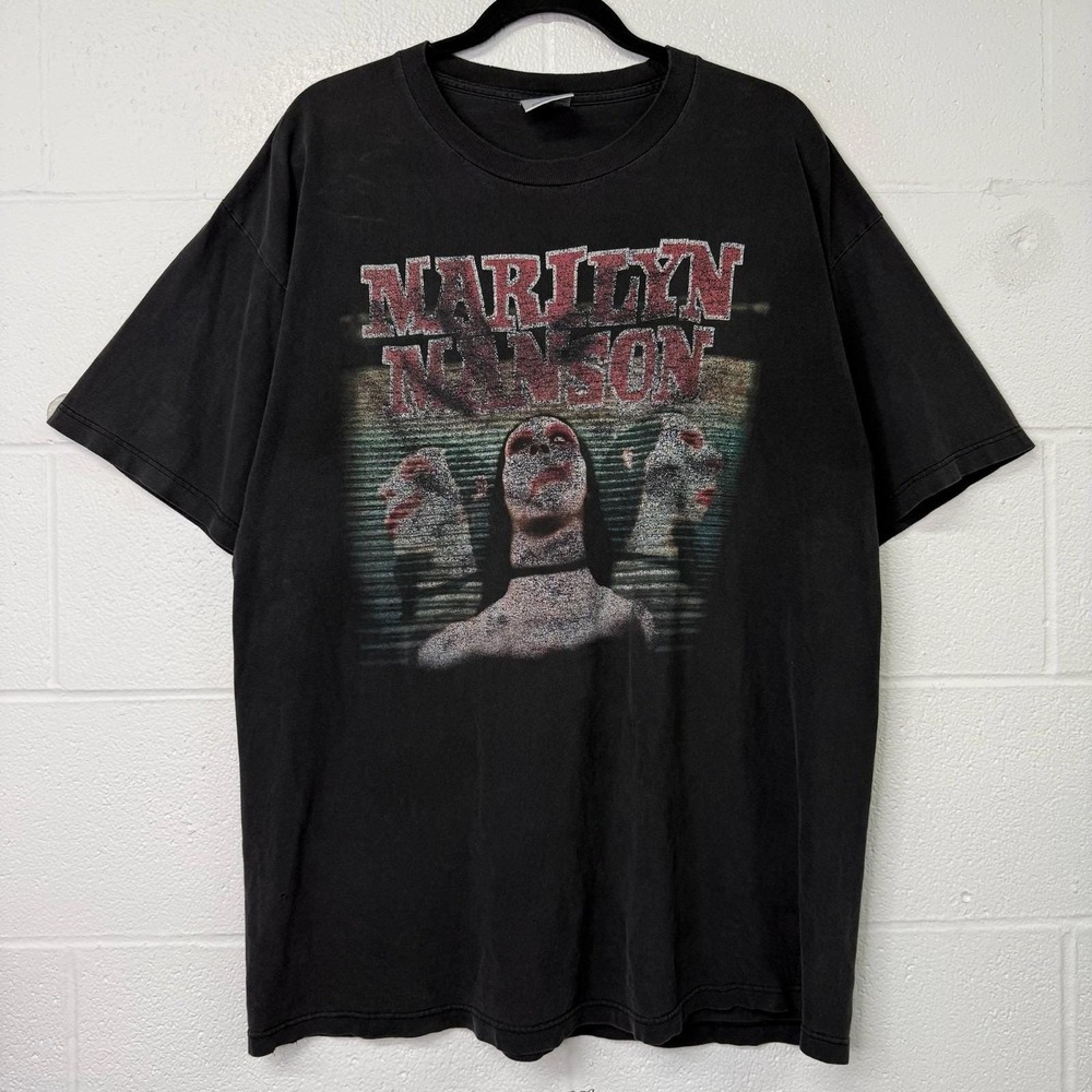 Vintage 90s Marilyn Manson Sweet Dreams Black Faded T-Shirt Band Winterland XL